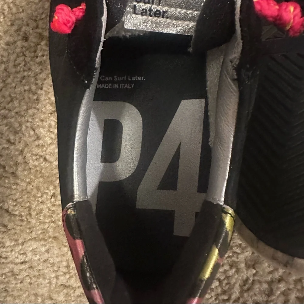 P448 Womens Jack Low Top Sneaker in Black/Leo Pink Glitter Shoes EU 42 US 10.5 - Picture 10 of 11